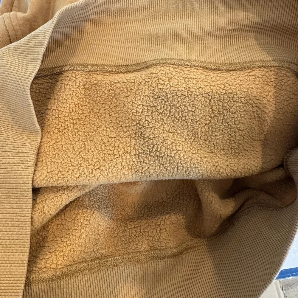 Alo Yoga Womens Sweatshirt Mock Neck Oversized Fleece Honey Mustard Size XS